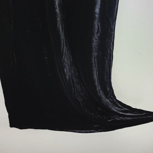 NEW Eileen Fisher Black Crushed Velvet Scoop Neck Sleeveless Midi Dress - Picture 6 of 12